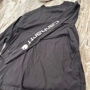 Carhartt Charcoal Long Sleeve Tee with White Logo